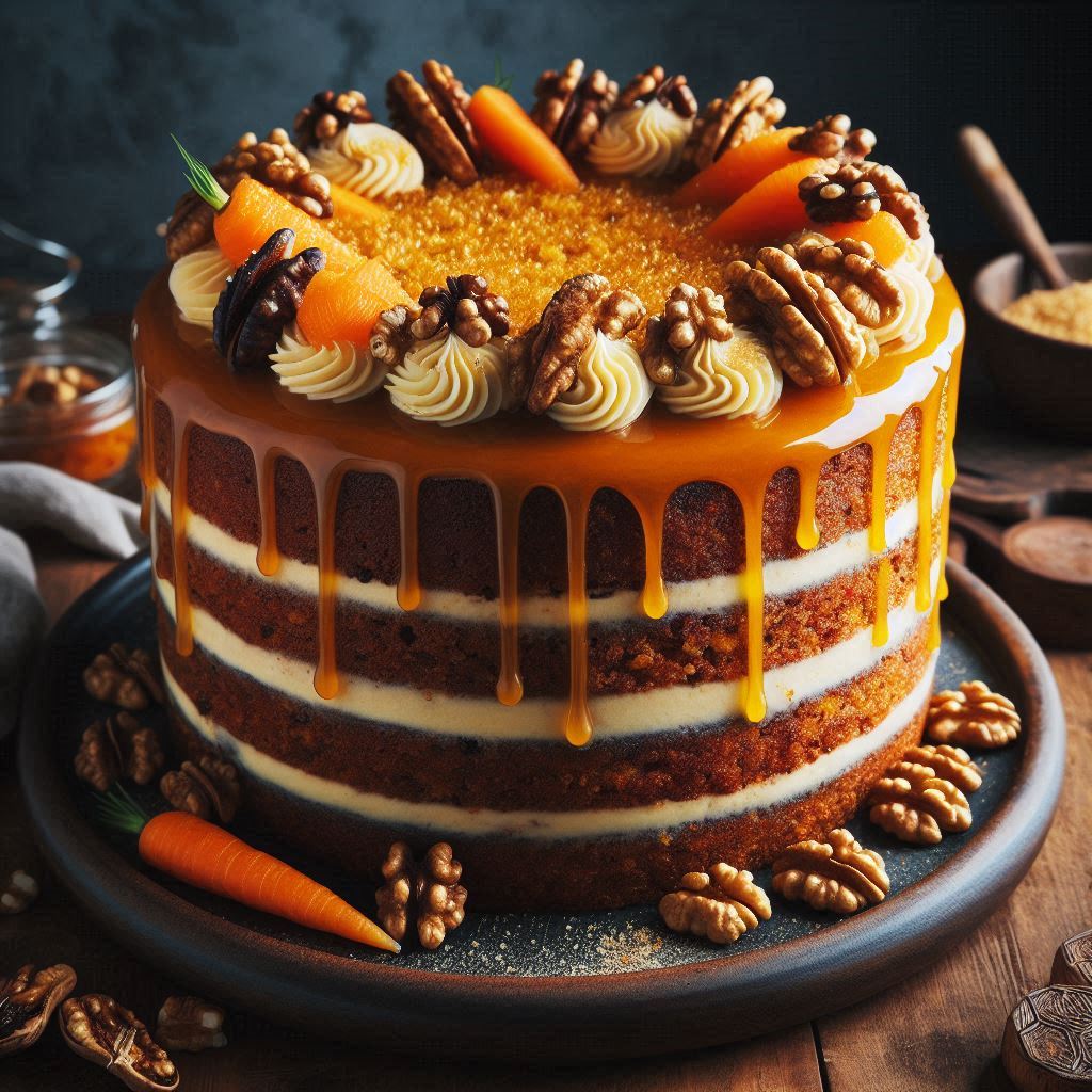 Carrot & Walnut Cake with Burnt Honey Frosting